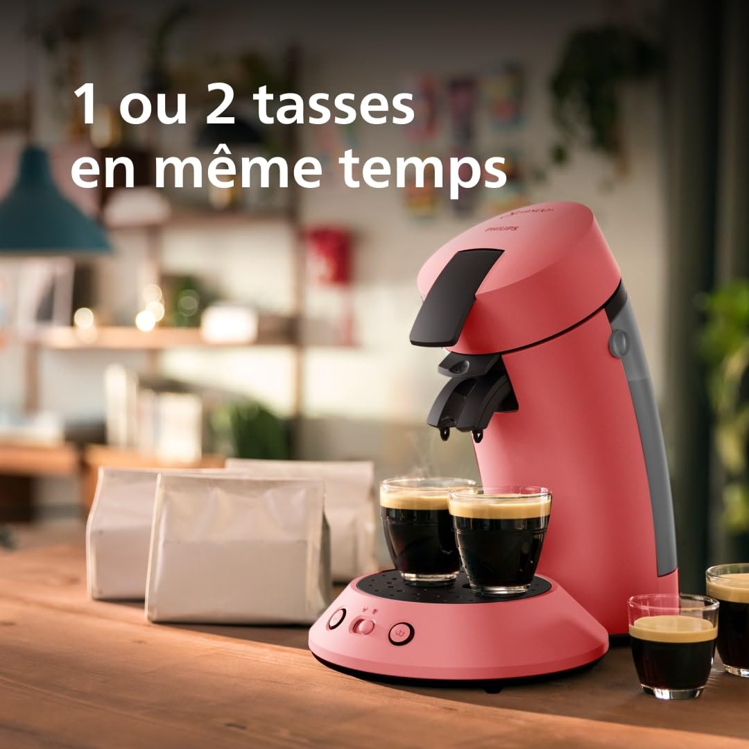 Machine à Café Dosettes SENSEO Original Plus Rouge Tendre CSA210/35 – 1 ou 2 Tasses