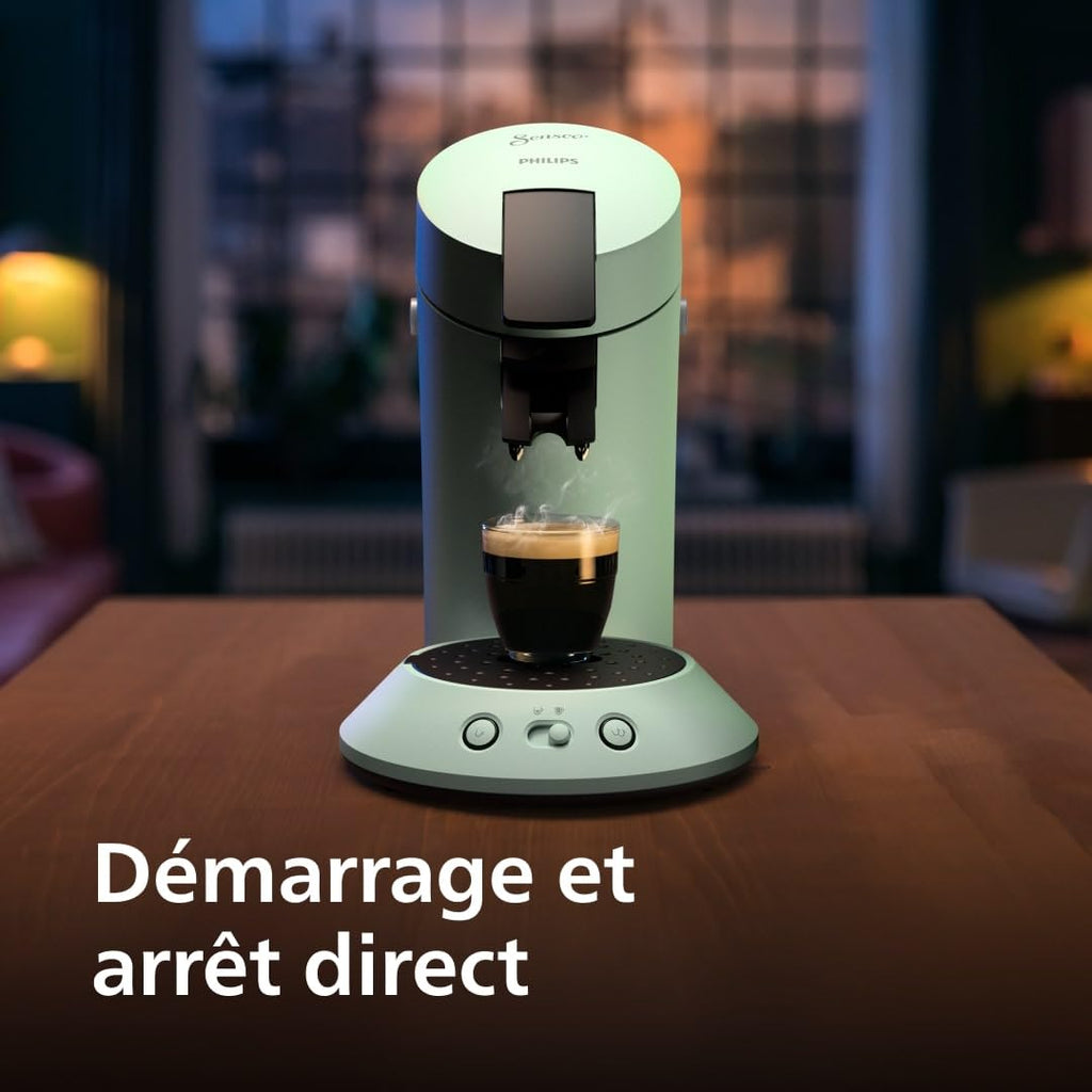 Machine à Café Dosettes SENSEO Original Plus Vert Désert CSA210/80 – Café Personnalisé