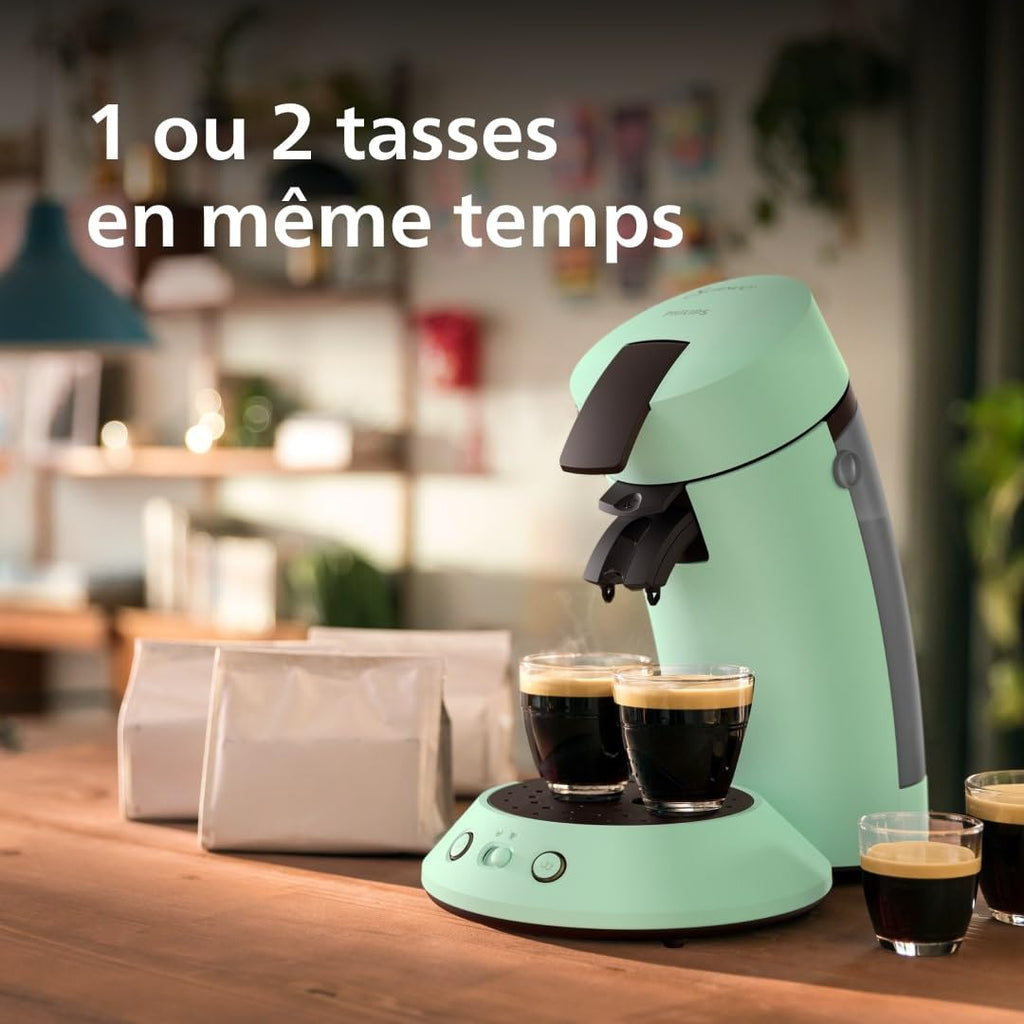 Machine à Café Dosettes SENSEO Original Plus Vert Désert CSA210/80 – Café Personnalisé