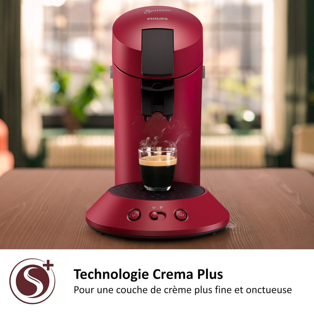 Machine à Café Dosettes SENSEO Original Plus Rouge CSA210/91 – Crema Plus & Boost