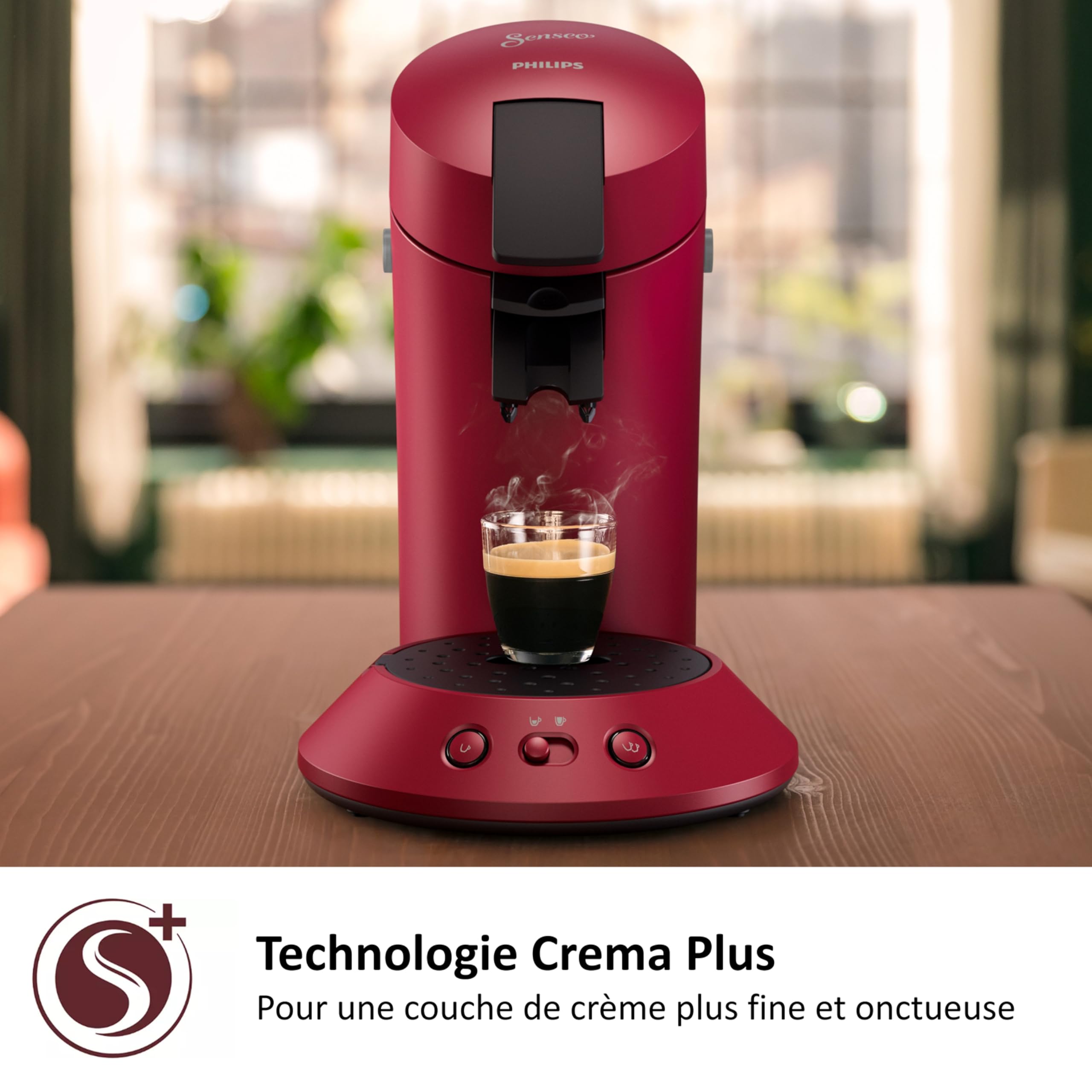 Machine à Café Dosettes SENSEO Original Plus Rouge CSA210/91 – Crema Plus & Boost