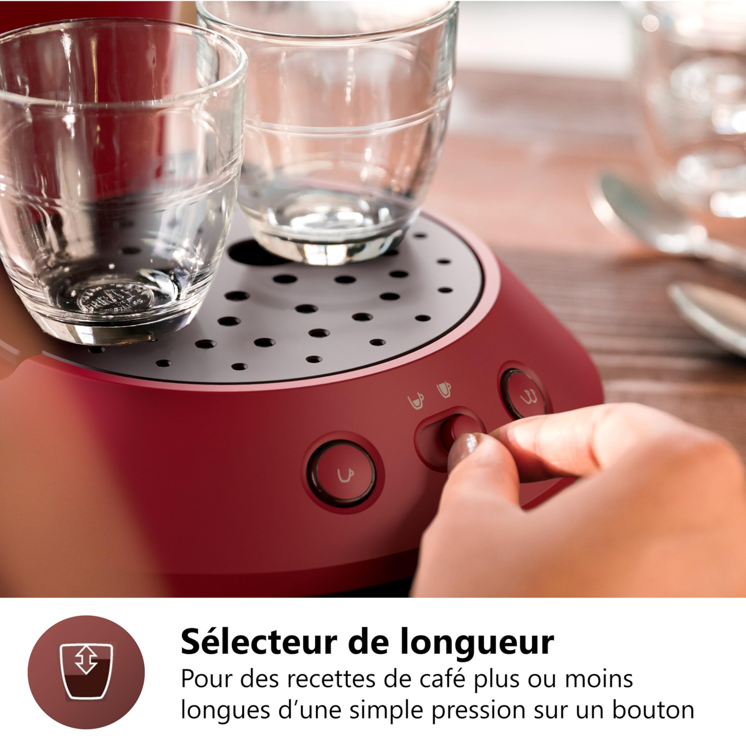 Machine à Café Dosettes SENSEO Original Plus Rouge CSA210/91 – Crema Plus & Boost