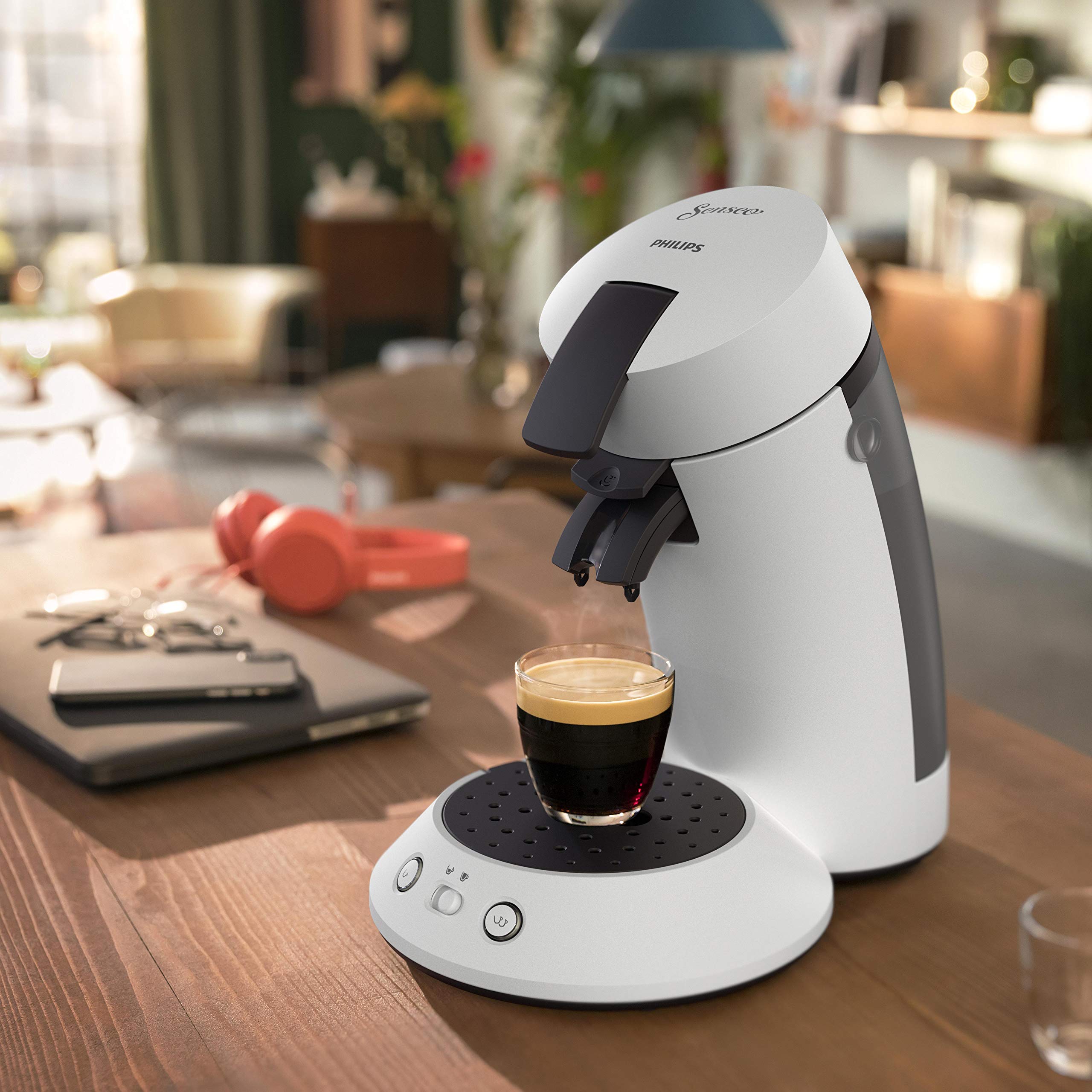 Machine à Café Dosettes SENSEO Original Plus Blanche CSA210/11 – Finition Mate Élégante