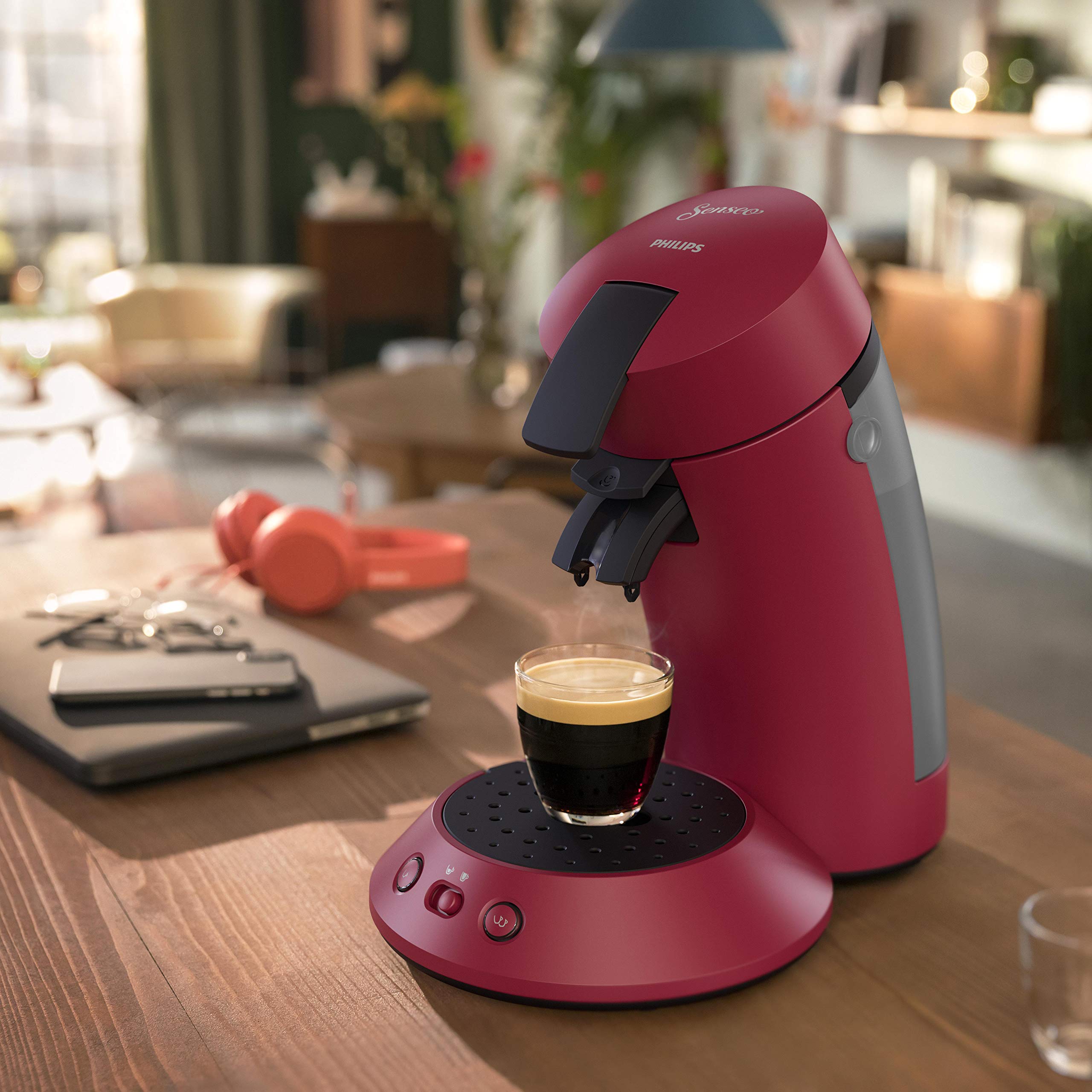 Machine à Café Dosettes SENSEO Original Plus Rouge CSA210/91 – Crema Plus & Boost